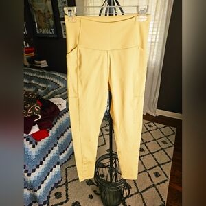 Girlfriend Collective Yellow High-Waisted Compression Pocket Leggings